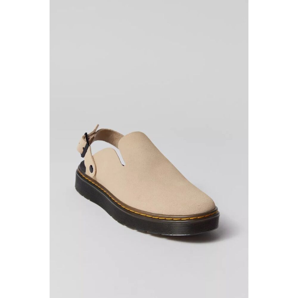 Dr Martens Carlson Cream Suede Mules w/Heel Strap Size US 7/EU 38